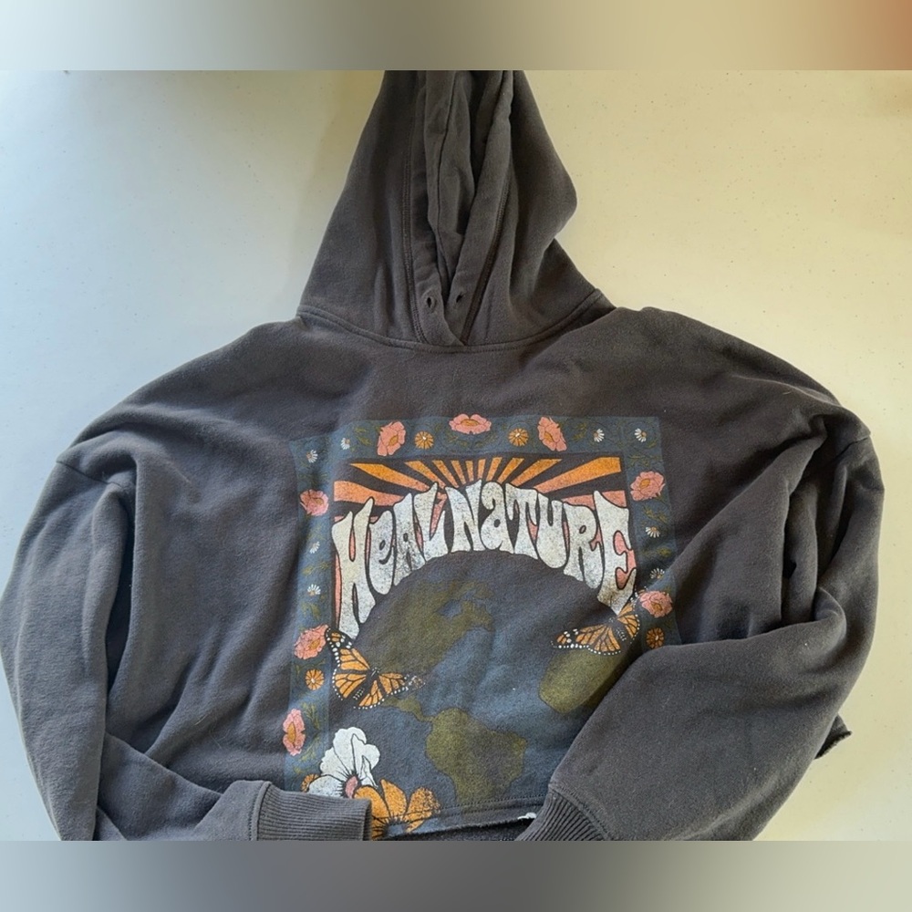 xs hollister cropped hoodie